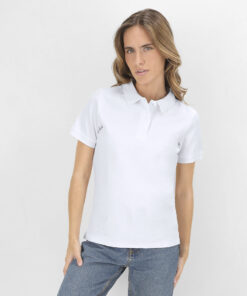 Erwachsene Frauen Weiß Polo-Shirt Koupan