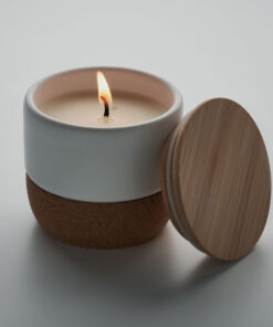 Kerze im Steinguttopf 80 g MENKAURE Weiß 12 mo2061 06 detail