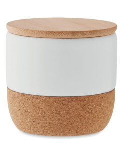 Kerze im Steinguttopf 80 g MENKAURE Weiß 10 mo2061 06 side