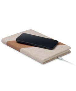 A5-Notizbuch mit 15W-Ladegerät CORTONA Beige 13 mo2734 13 picture1