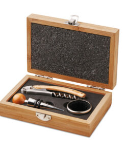Wein-Set in Bambus-Box SONOMA