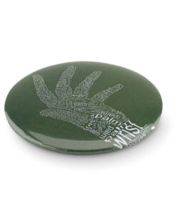 Badge mit Make-up Spiegel MIRROR Mattsilber 13 mo9335 16 detail