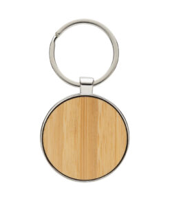 Schlüsselanhänger aus RCS rec. Zinklegierung mit Bambus