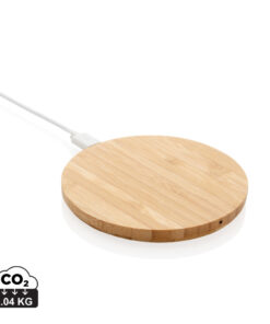 Alternative view of Rundes kabelloses 5W-Ladegerät aus Bambus