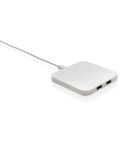 10W Wireless Charger aus RSC recycl. Kunststoff mit Dual-USB