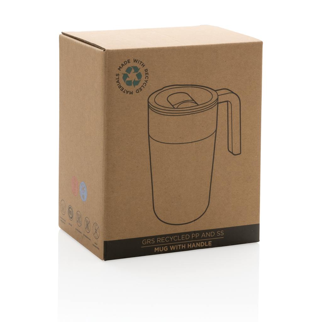 GRS recycelte PP und Stainless Steel Tasse mit Griff 3 GRS recycelte PP und Stainless Steel Tasse mit Griff