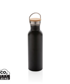 Moderne Stainless-Steel Flasche mit Bambusdeckel