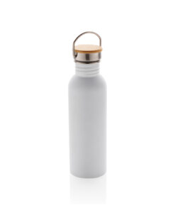 Moderne Stainless-Steel Flasche mit Bambusdeckel