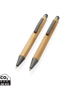 Alternative view of Modernes Bambus-Stifteset in Box