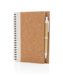Kork Spiral-Notizbuch mit Stift