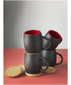 Hearth 400 ml Keramiktasse mit Holz Untersetzer 14 10046600 M1