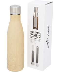 Vasa Kupfer-Vakuum Isolierflasche in Holzoptik