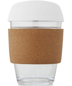 Alternative view of Lidan 360 ml Becher aus Borosilikatglas mit Korkgriff und Silikondeckel