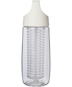 HydroFruit 700 ml Sportflasche aus recyceltem Kunststoff mit Klappdeckel und Trinkhalm transparent weiss 7 10078401 B1