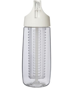 Alternative view of HydroFruit 700 ml Sportflasche aus recyceltem Kunststoff mit Klappdeckel und Trinkhalm transparent weiss