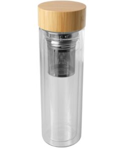 Bailey 400 ml Flasche aus Borosilikatglas mit Infuser und Bambusdeckel
