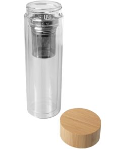 Bailey 400 ml Flasche aus Borosilikatglas mit Infuser und Bambusdeckel transparent klar 8 10081001 E1