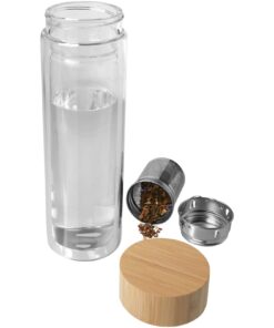 Bailey 400 ml Flasche aus Borosilikatglas mit Infuser und Bambusdeckel transparent klar 9 10081001 E2