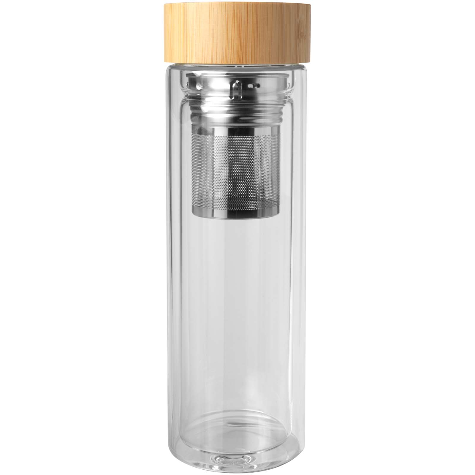 Bailey 400 ml Flasche aus Borosilikatglas mit Infuser und Bambusdeckel transparent klar 4 Bailey 400 ml Flasche aus Borosilikatglas mit Infuser und Bambusdeckel transparent klar – Bild 2