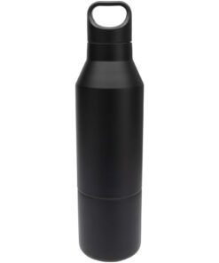 Odessy 600 ml Isolierflasche und 300 ml Becher aus RCS recyceltem Edelstahl schwarz 9 10084090 B1