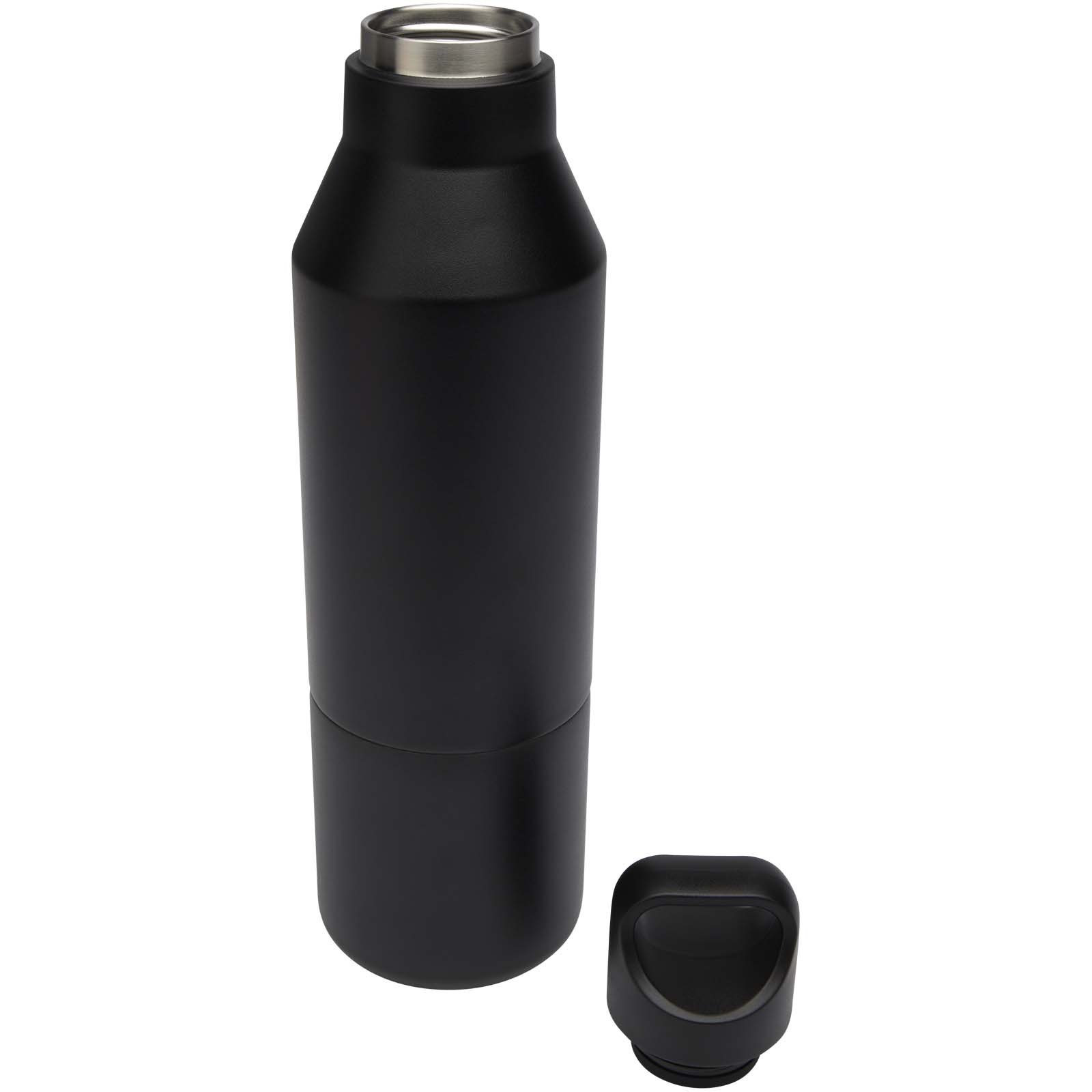 Odessy 600 ml Isolierflasche und 300 ml Becher aus RCS recyceltem Edelstahl schwarz 6 Odessy 600 ml Isolierflasche und 300 ml Becher aus RCS recyceltem Edelstahl schwarz – Bild 4