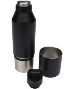 Odessy 600 ml Isolierflasche und 300 ml Becher aus RCS recyceltem Edelstahl schwarz 11 10084090 E2