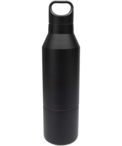 Alternative view of Odessy 600 ml Isolierflasche und 300 ml Becher aus RCS recyceltem Edelstahl schwarz