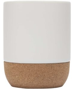 Alternative view of Bari 300 ml Sublimation Keramiktasse mit Korkdetails weiss