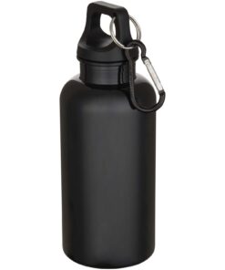 Home 37 Oregon 400 ml einfarbige RS-zertifizierte Trinkflasche aus recyceltem Kunststoff mit Karabinerhaken