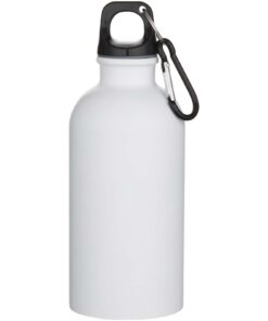 Alternative view of Oregon 400 ml matte RCS-zertifizierte einwandige Trinkflasche aus recyceltem Edelstahl mit Karabinerhaken