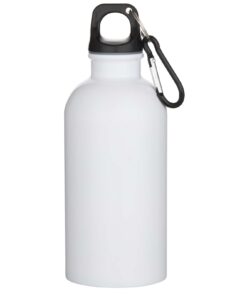 Alternative view of Oregon 400 ml RSC-zertifizierte einwandige Sublimation Trinkflasche aus recyceltem Edelstahl mit Karabinerhaken weiss