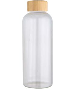 Alternative view of Mirage 650 ml einwandige Trinkflasche aus Borosilikatglas mit Bambusdeckel transparent