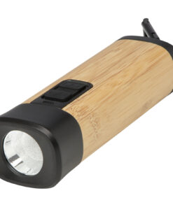 Home 31 Kuma Taschenlampe aus Bambus und recyceltem RCS Kunststoff mit Karabinerhaken
