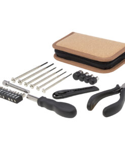 Spike 24-teiliges Werkzeugset aus recyceltem RCS Kunststoff mit Korketui natur 10 10457906 E1