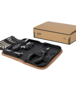 Spike 24-teiliges Werkzeugset aus recyceltem RCS Kunststoff mit Korketui natur 11 10457906 E2