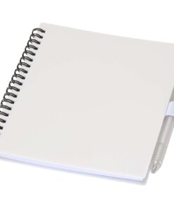 Niove Softcover Notizbuch aus recyceltem Kunststoff mit Kugelschreiber (blaue Mine)