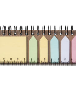 Alternative view of Spinner Spiralnotizbuch mit bunten Haftnotizen natur