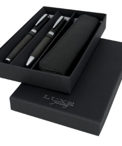 Carbon Duo Kugelschreiberset mit Hülle (schwarze Mine)