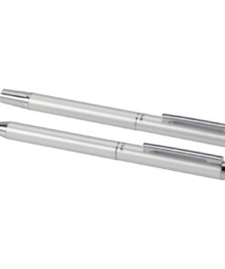 Lucetto Set mit Kugelschreiber und Tintenroller aus recyceltem Aluminium (schwarze Mine) 10 10783881 E1