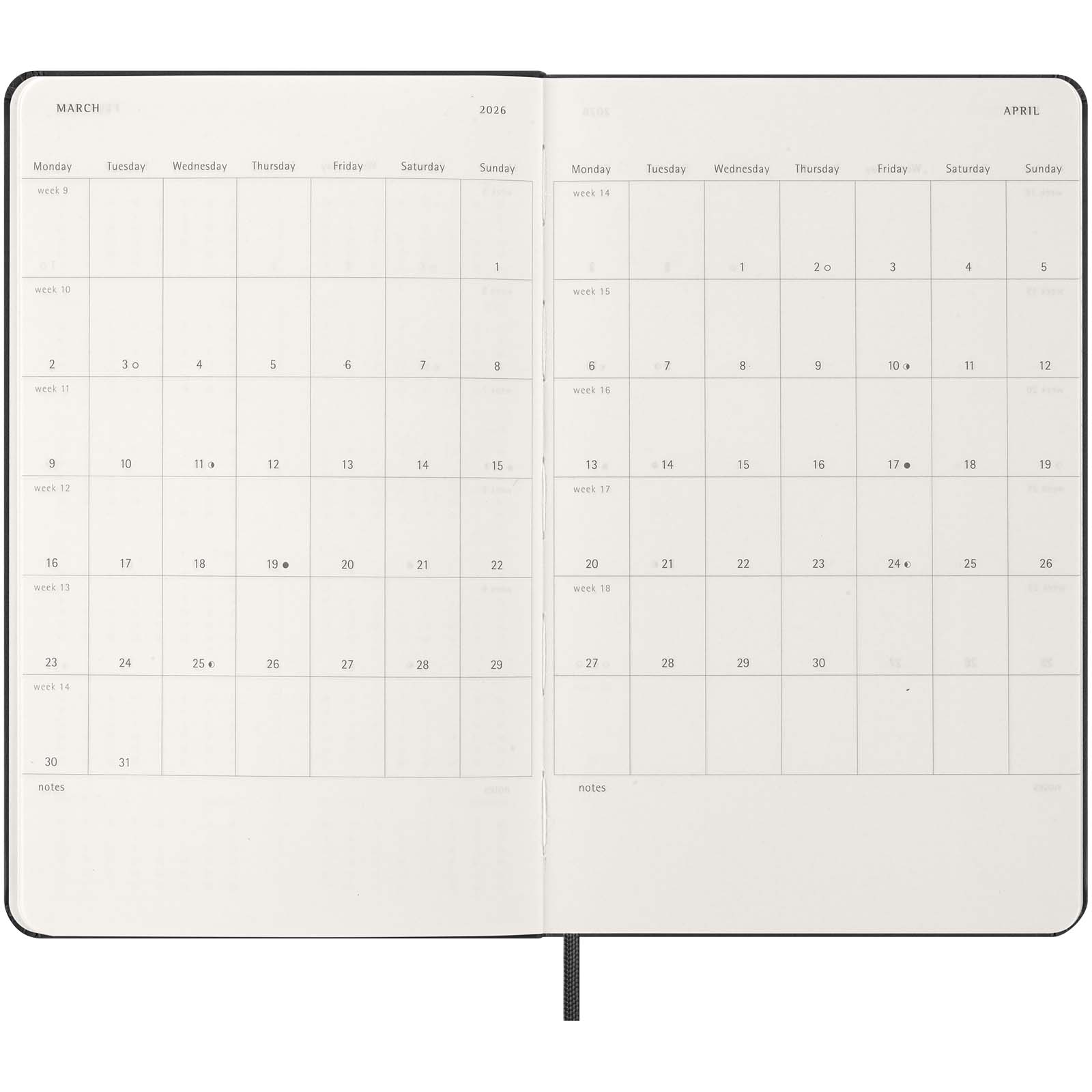 Moleskine Hardcover 12 Monate Wochenkalender L horizontal schwarz 7 Moleskine Hardcover 12 Monate Wochenkalender L horizontal schwarz – Bild 5