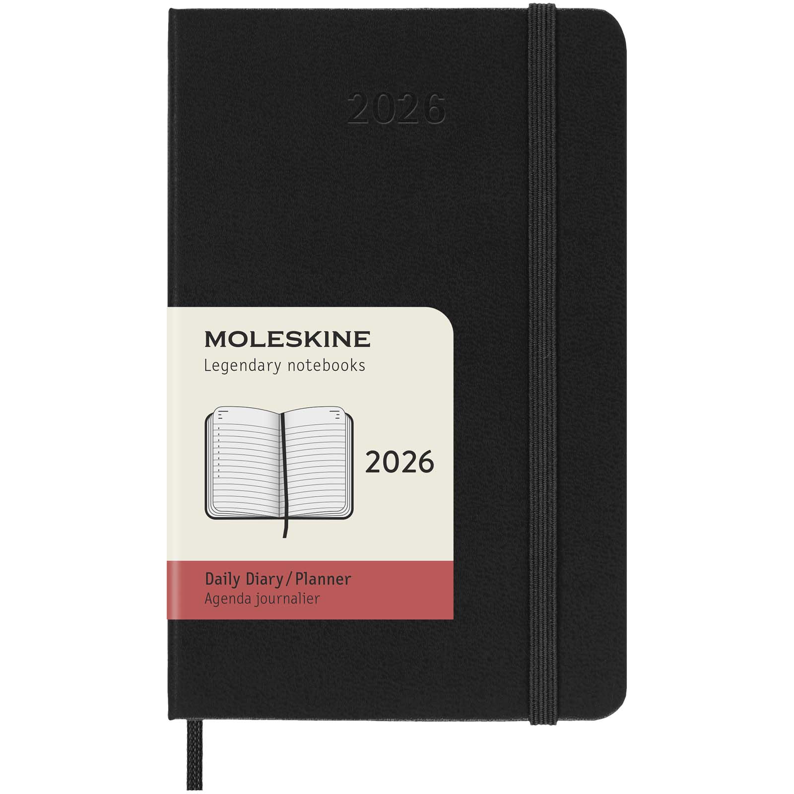 Moleskine Hardcover 12 Monate Tageskalender , Pocket-Format schwarz 3 Moleskine Hardcover 12 Monate Tageskalender