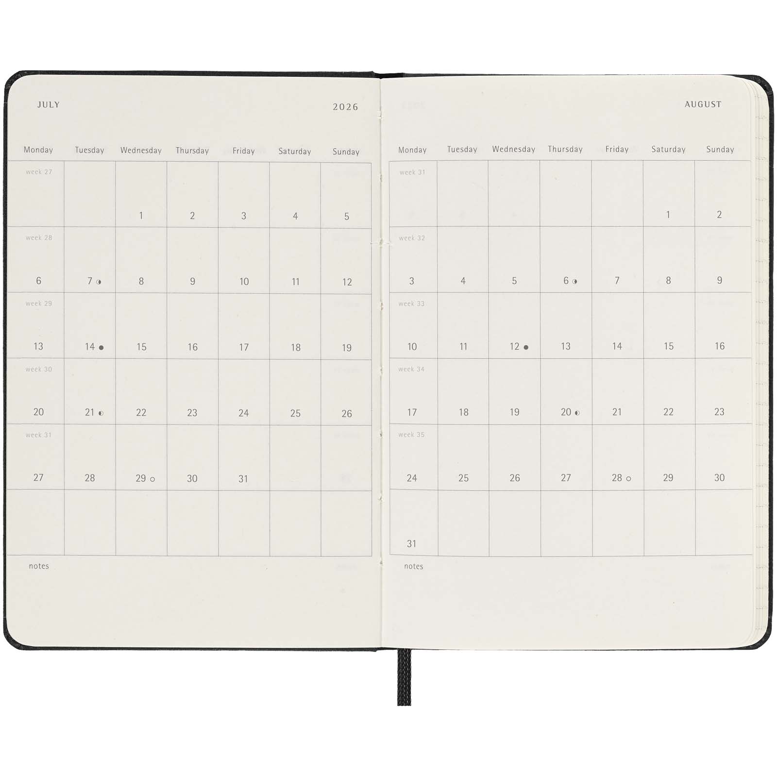 Moleskine Hardcover 12 Monate Tageskalender , Pocket-Format schwarz 7 Moleskine Hardcover 12 Monate Tageskalender , Pocket-Format schwarz – Bild 5