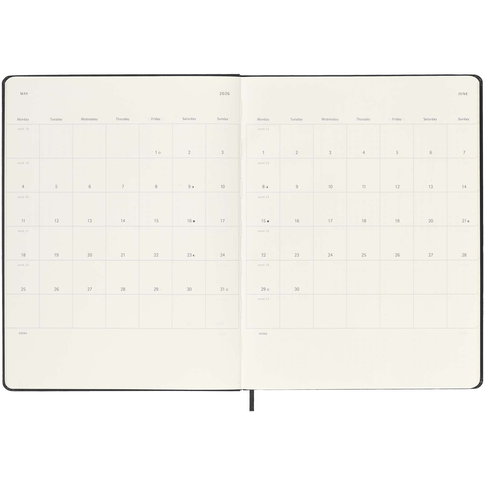 Moleskine Hardcover 12 Monate Wochenkalender XL schwarz 7 Moleskine Hardcover 12 Monate Wochenkalender XL schwarz – Bild 5