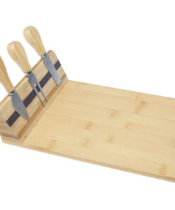 Mancheg Bambus Käseplatte mit Besteck magnetisch