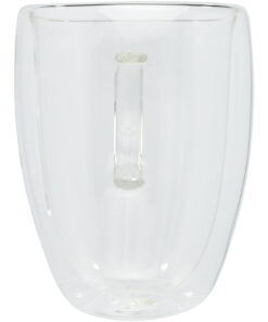 Alternative view of Manti 2-teiliger 350 ml doppelwandiger Glasbecher mit Bambusuntersetzer transparent / natural