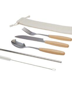 Root 5-teiliges Besteckset aus Edelstahl und Buchenholz