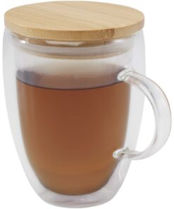 Leona 350 ml Glasbecher mit Bambusdeckel