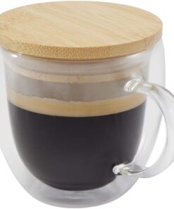 Lenora 250 ml Glasbecher mit Bambusdeckel