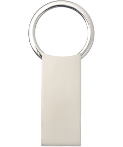 Alternative view of Omar rechteckiger Schlüsselanhänger silber