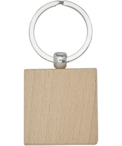 Alternative view of Gioia quadratischer Schlüsselanhänger aus Buchenholz natur